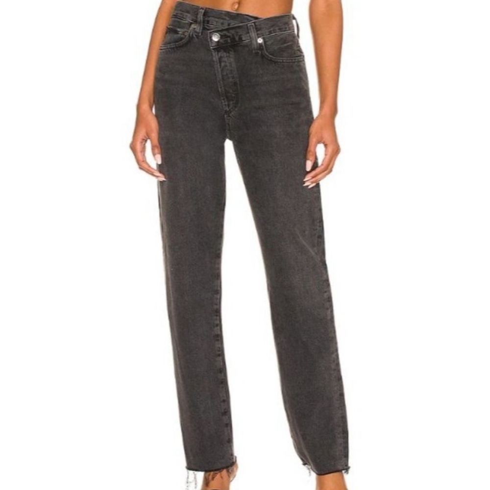 Agolde Women's Straight Leg Jeans in Washed Black
